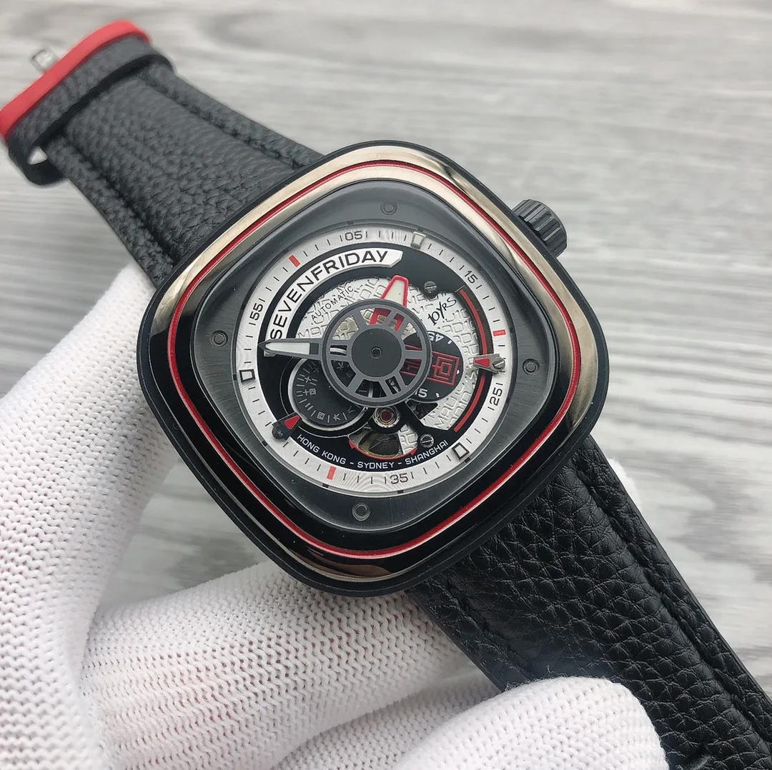 【Authentic Tmall】💰1640! Seven Friday's new sevenfriday 🎮——P2B/10 co-branded model breaks through in the industry. SEVENFRIDAY collaborates with MAD&ASSOCIATES for the first time to formulate a 10th anniversary limited edition. 🎮The design concept is derived from the mahjong red, which indicates good luck and good luck, and has a very good meaning, with NFC 🎮Sanjie exquisitely recommends men's mechanical watches. SJ carefully creates ultra-real physical pictures for you.